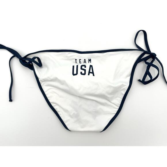 SKIMS Team USA Olympic Swimsuit Dipped Tie Bottom White 3X String Adjustable NWT - Picture 1 of 7